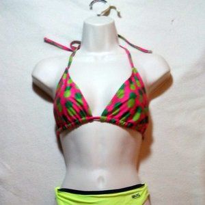 Playful Promises Beach Pink With Pineapple Print Size L String Bikini Top